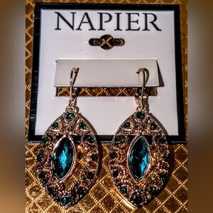 Napier Gold and Green Earrings